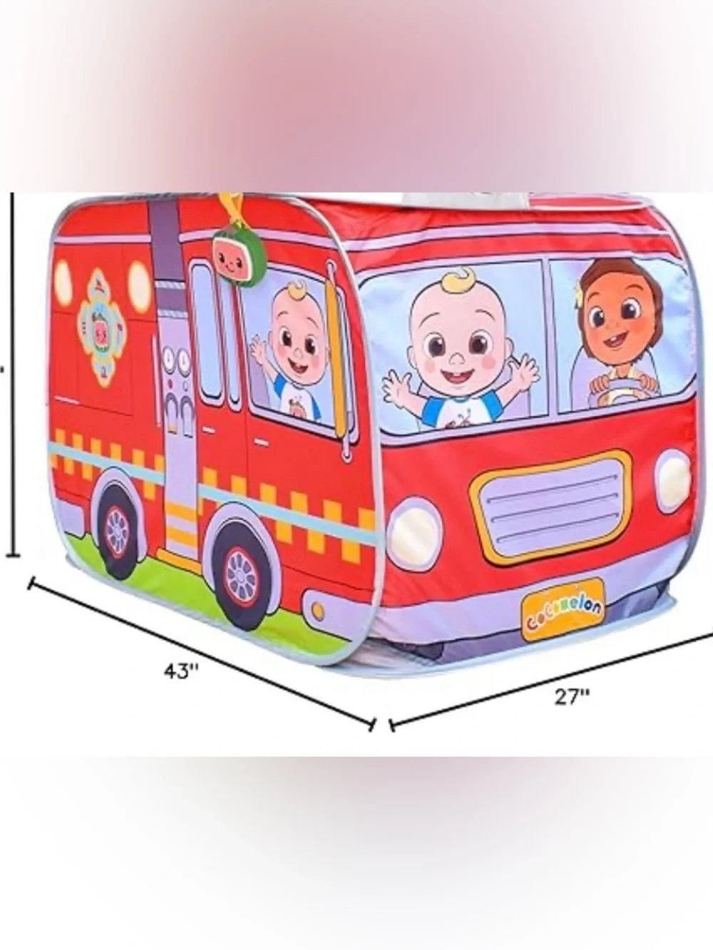 Cocomelon Firetruck Pop-Up Tent Playtime Fun Kids Pretend Play Travel Game